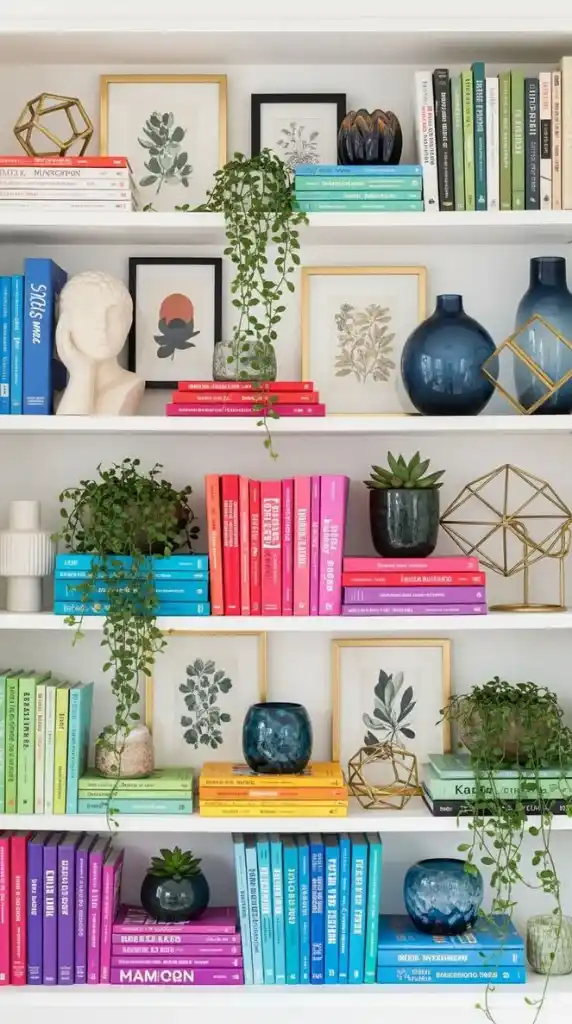 Color-Blocked Book Storage