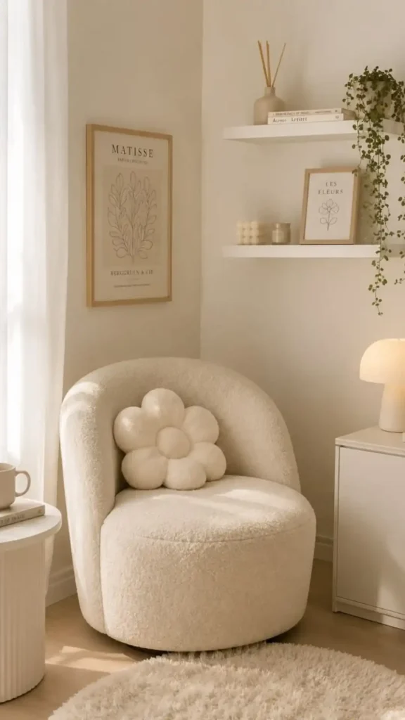 Cream Bouclé Chair