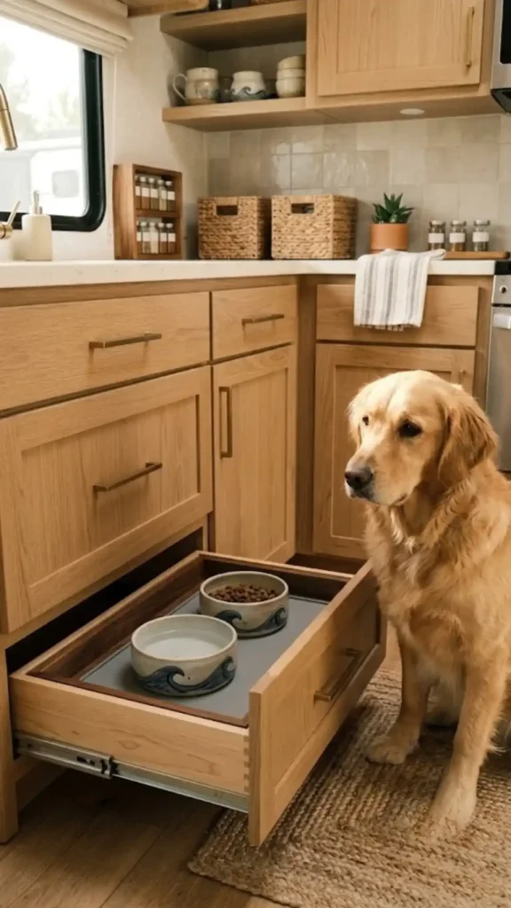 Hidden Dog Bowl Drawer