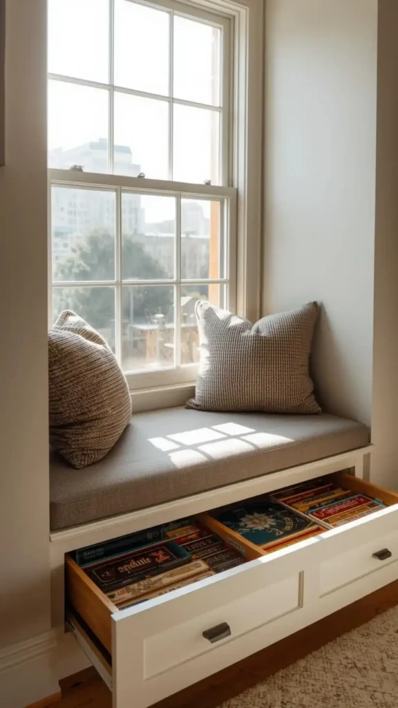 Hollow Window Bench Storage