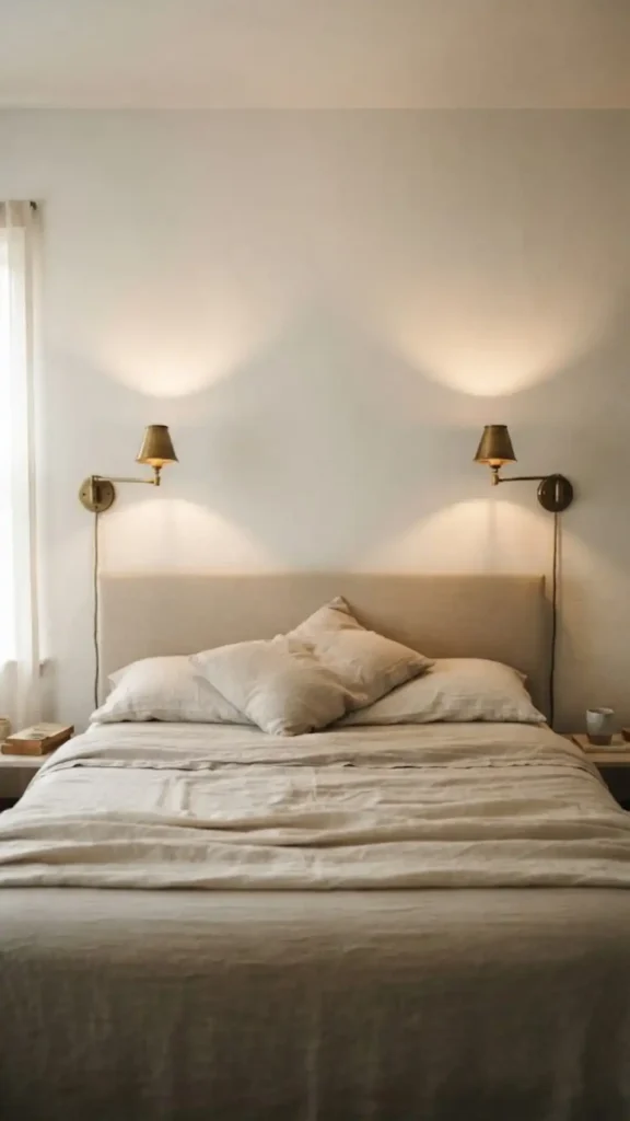 Plug-in sconces flanking