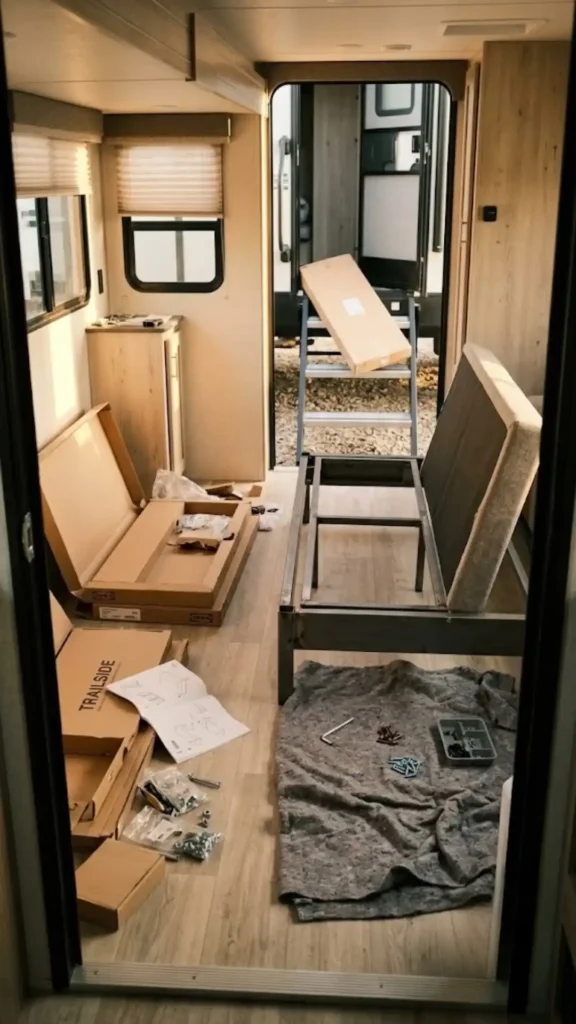 RV's metal stairs