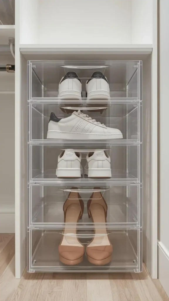Stackable Clear Shoe Drawers