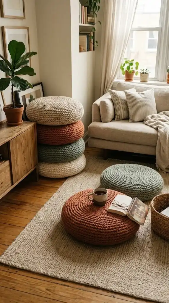 Stackable Woven Floor Cushions