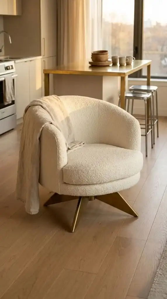 Swivel Boucle Chairs