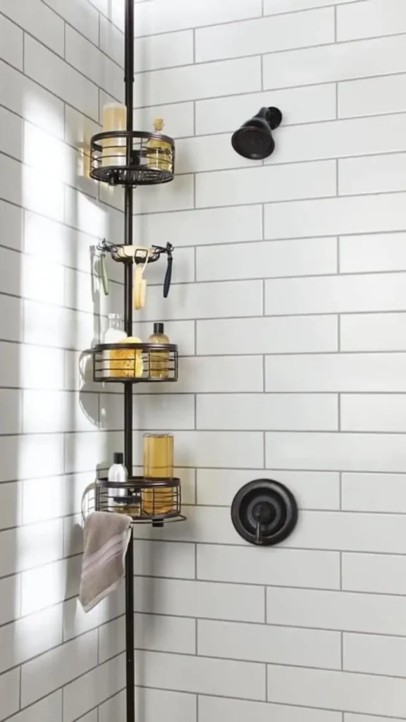 Tension Rod Shower Shelf