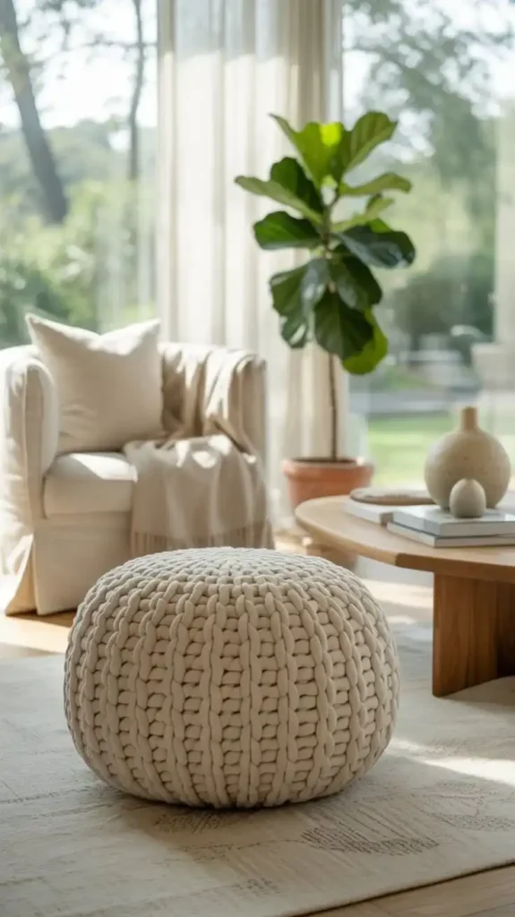 Textured Floor Pouf