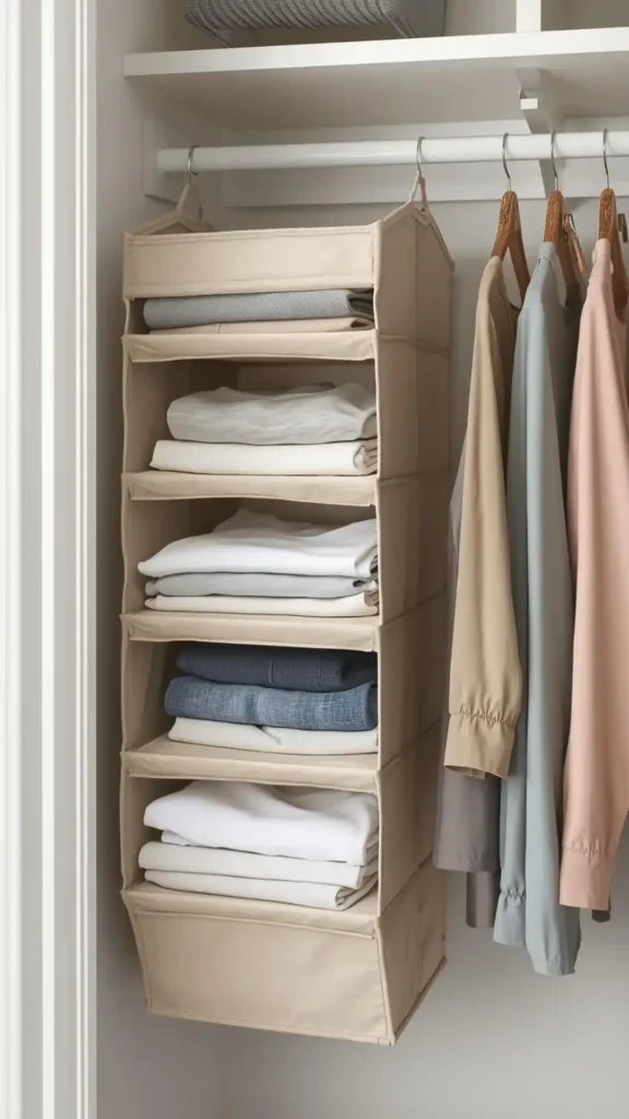 Tiered Closet Hanging Shelves