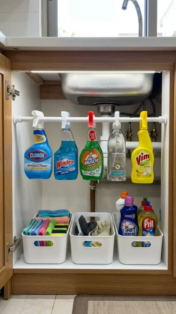 Under-Sink Tension Rod Organizer