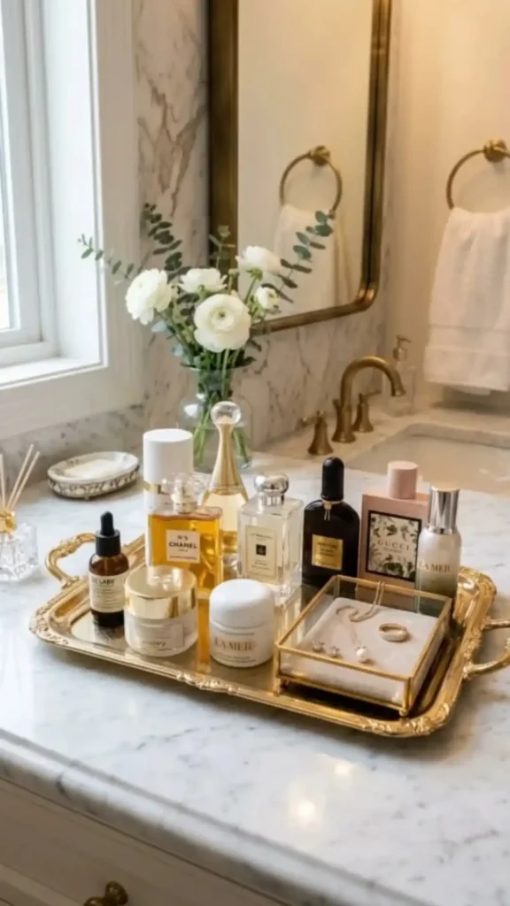 Vintage Brass Vanity Tray