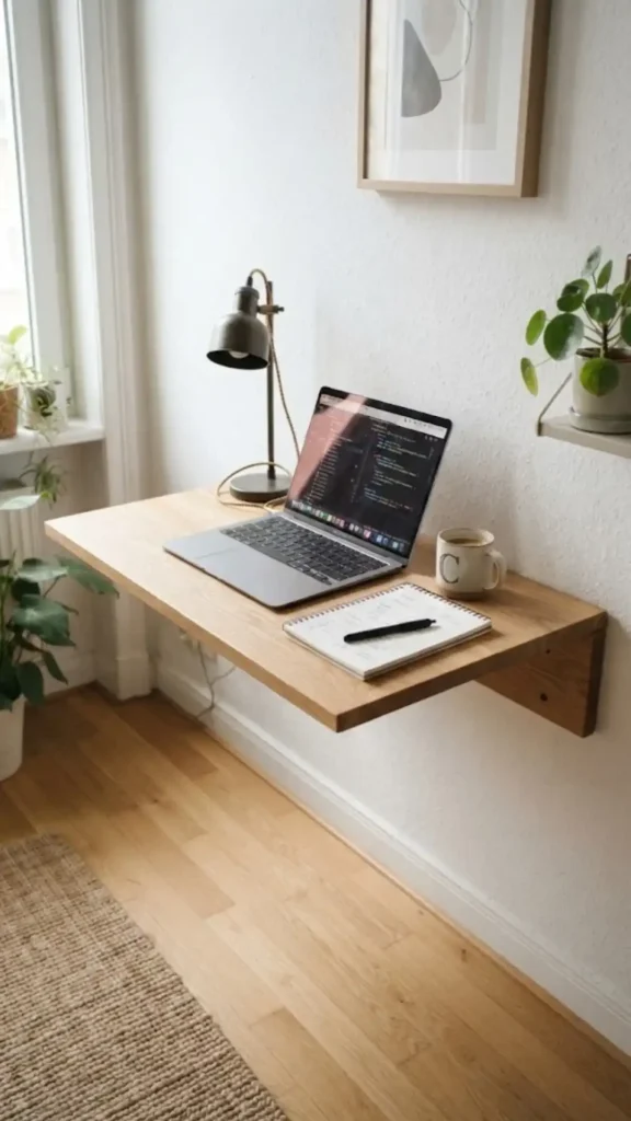 Wall-mounted floating desk