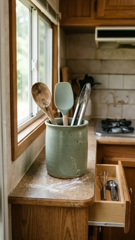 ceramic utensil crock or drawer organizer