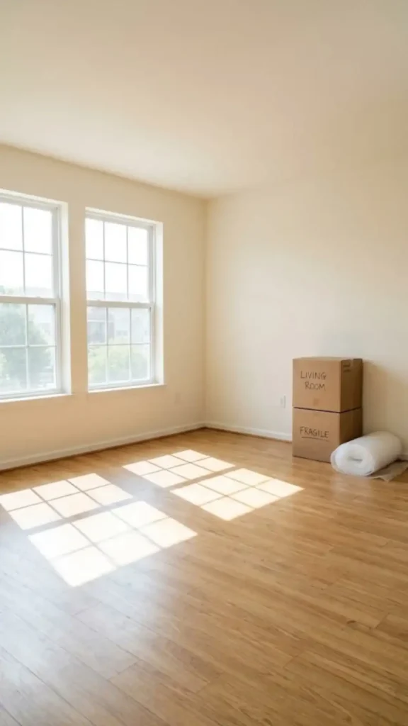 empty first-apartment living room
