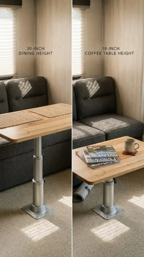 gas-strut pedestal table