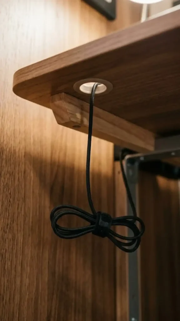grommet hole and hidden power strip