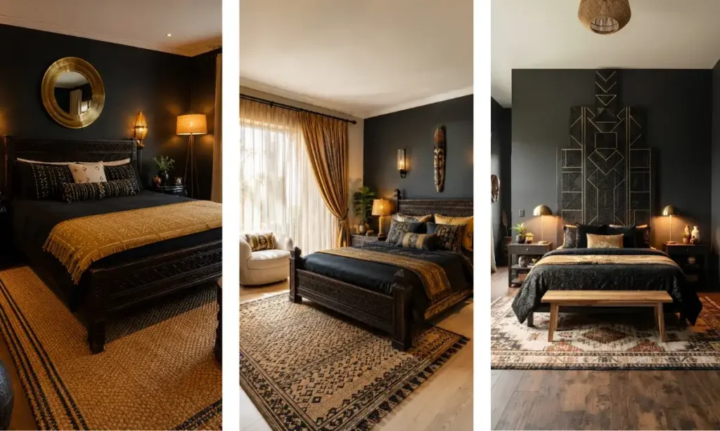 Black and Gold Afrocentric Bedroom Ideas