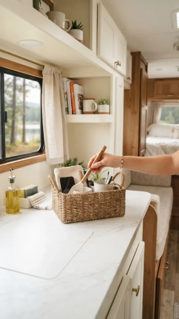 Clear horizontal surfaces to keep sightlines open