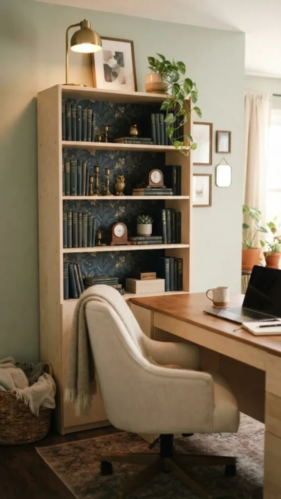 Dark Wallpaper Bookcase Backs