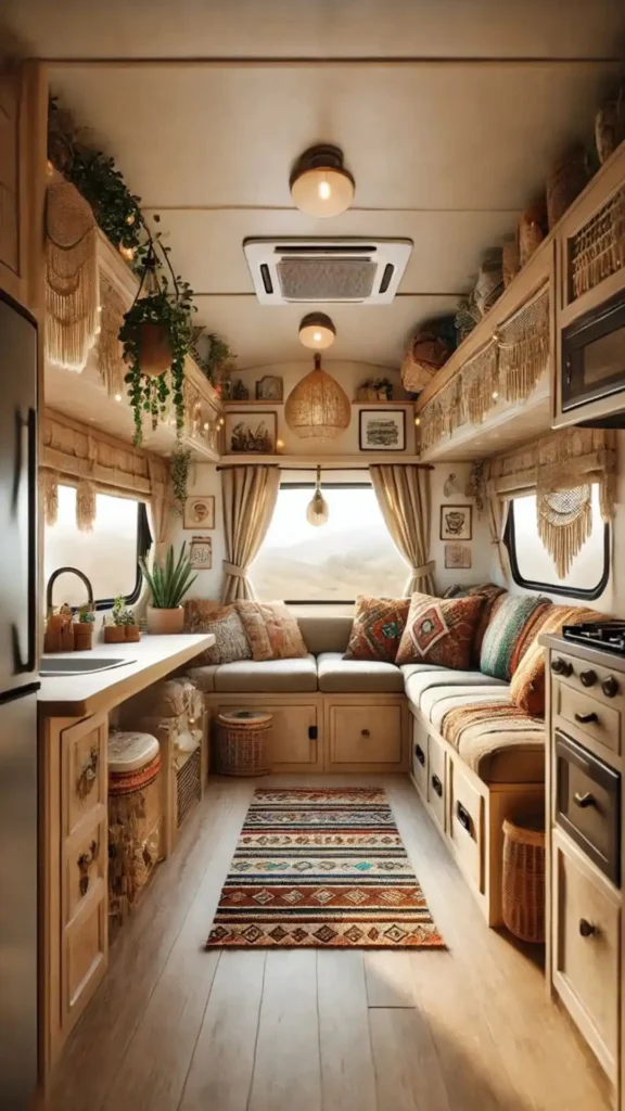Earth-Toned Textures and Macrame Valances