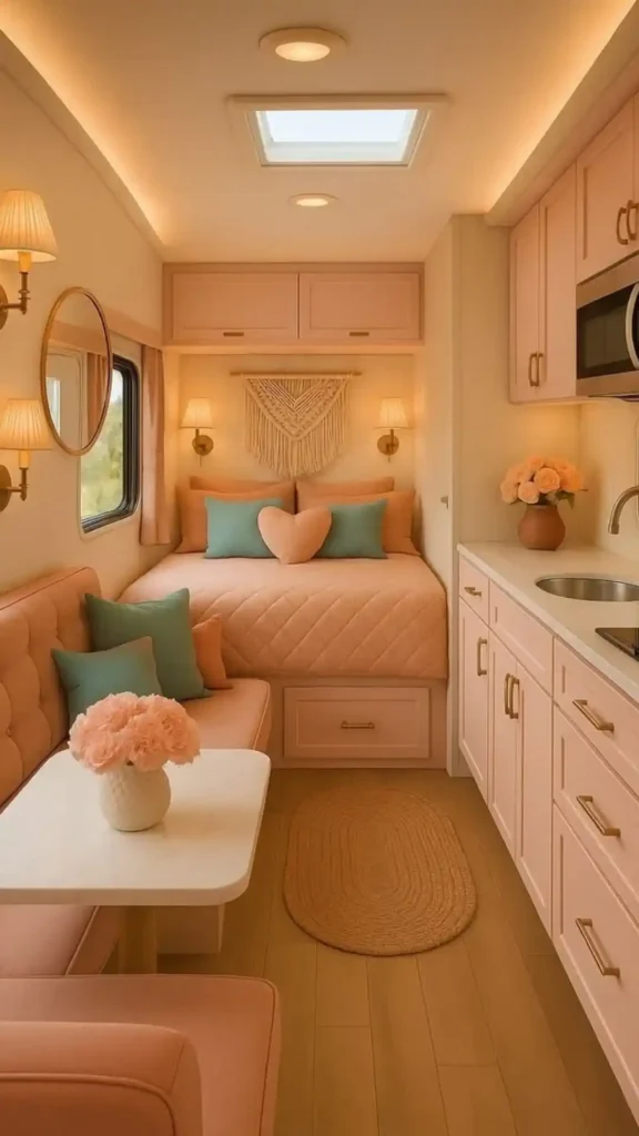 Embrace Warm Apricot Tones and Classic Pleated Sconces
