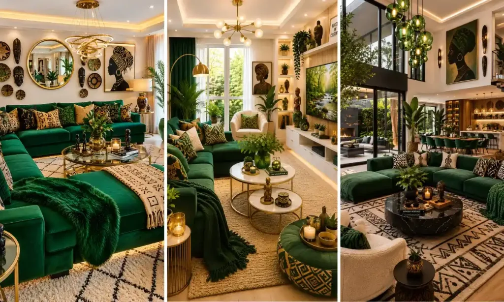 Emerald Green Afrocentric Living Room Ideas
