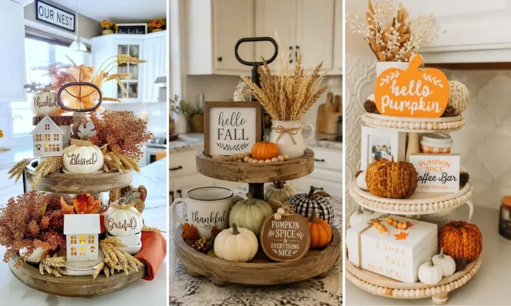 Fall Tiered Tray Decor Ideas