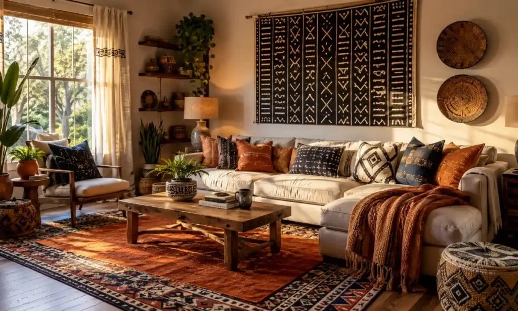 How to Layer African Textiles in Your Living Room