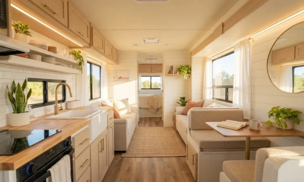 How to Make Your RV Feel Bigger With Paint, Mirrors, and Strategic Lighting