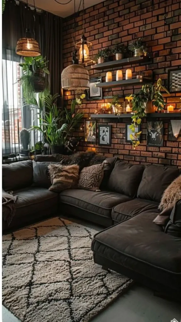 Industrial Brick and Rattan