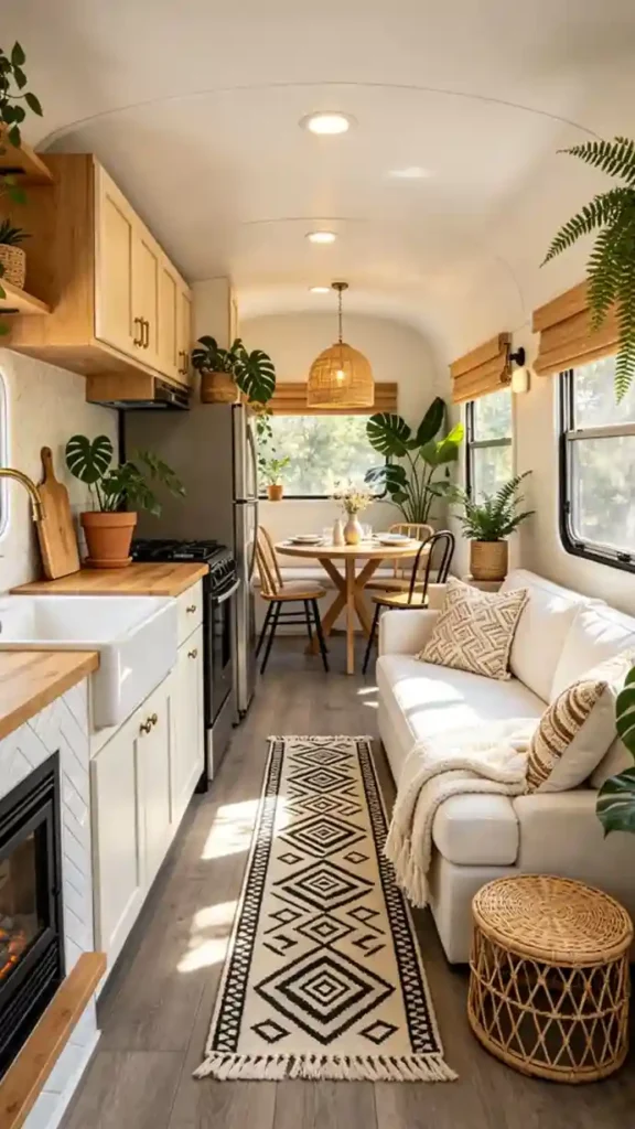Lush Greenery and Wood Tones