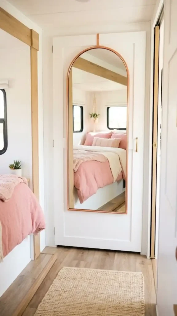 Narrow Spaces with an Arched Full-Length Mirror