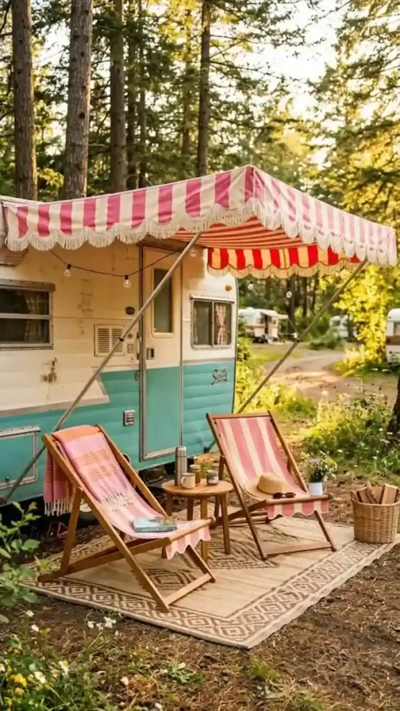 Outdoor Oasis with a Fringed Retro Awning