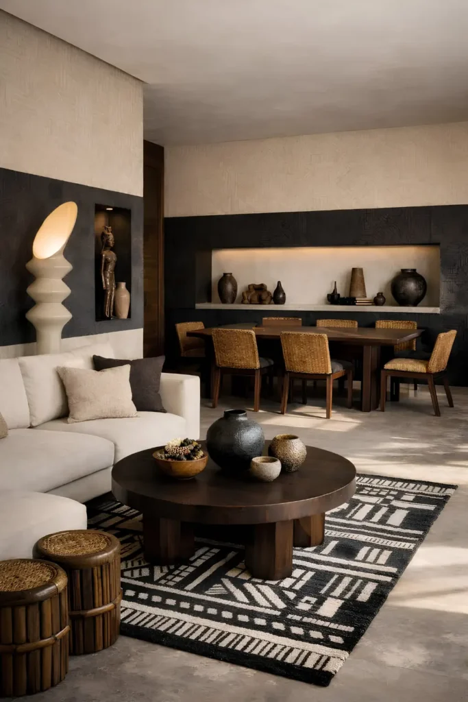 A Sculptural Niche Frames the Whole Space