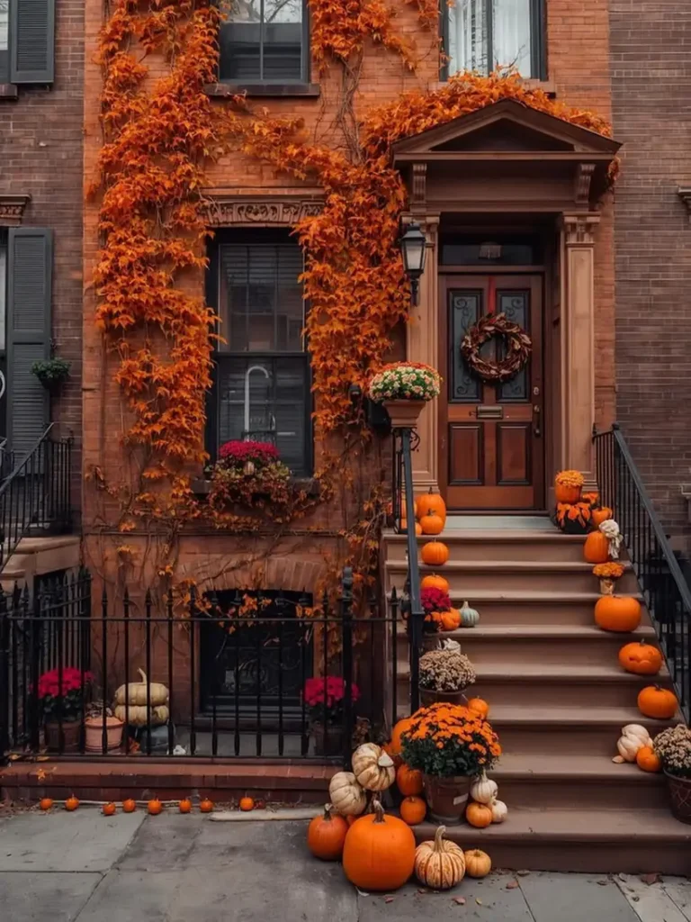 Vine-Wrapped Brownstone Cascade