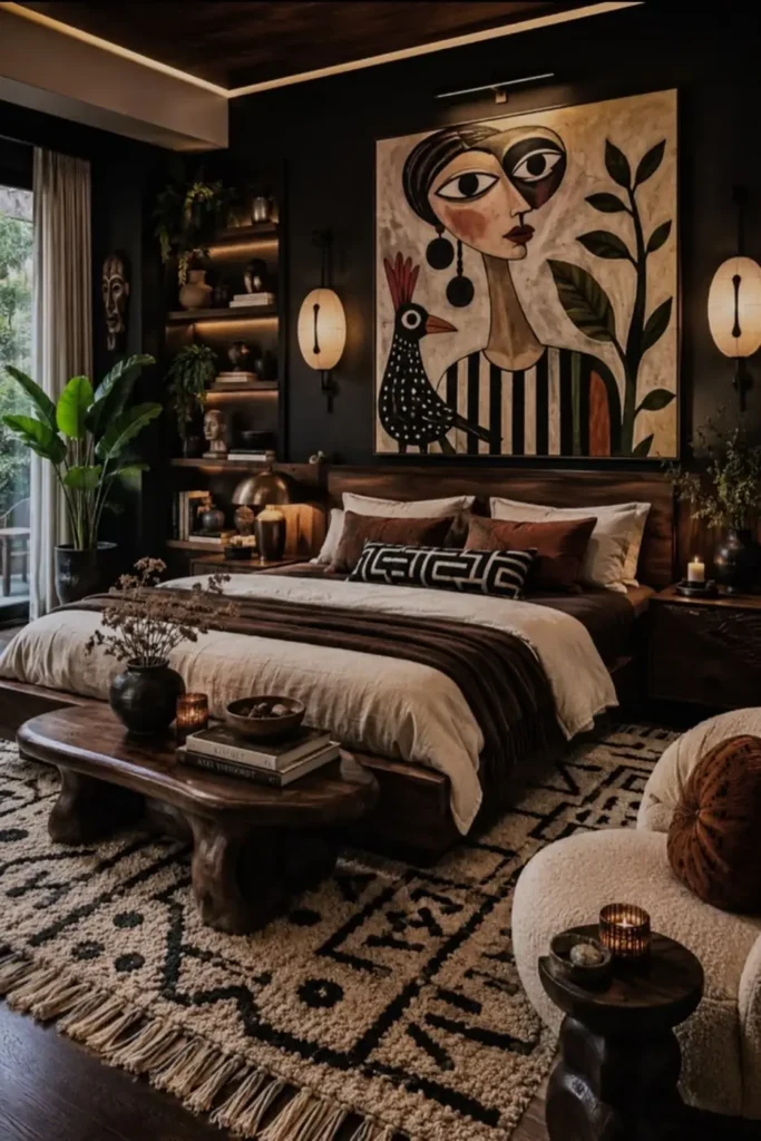 Abstract Portrait Owns Dark Bedroom