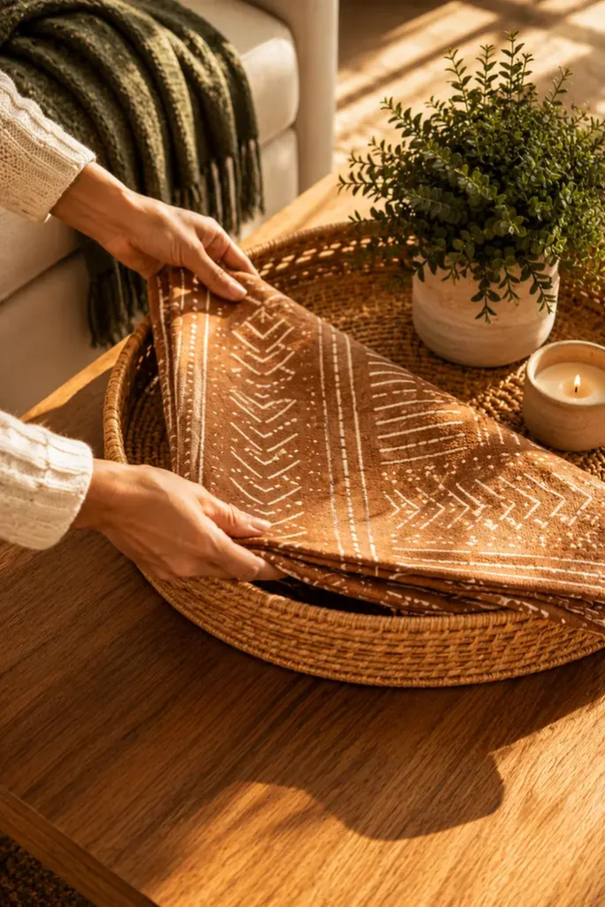 Add a textured African-print element