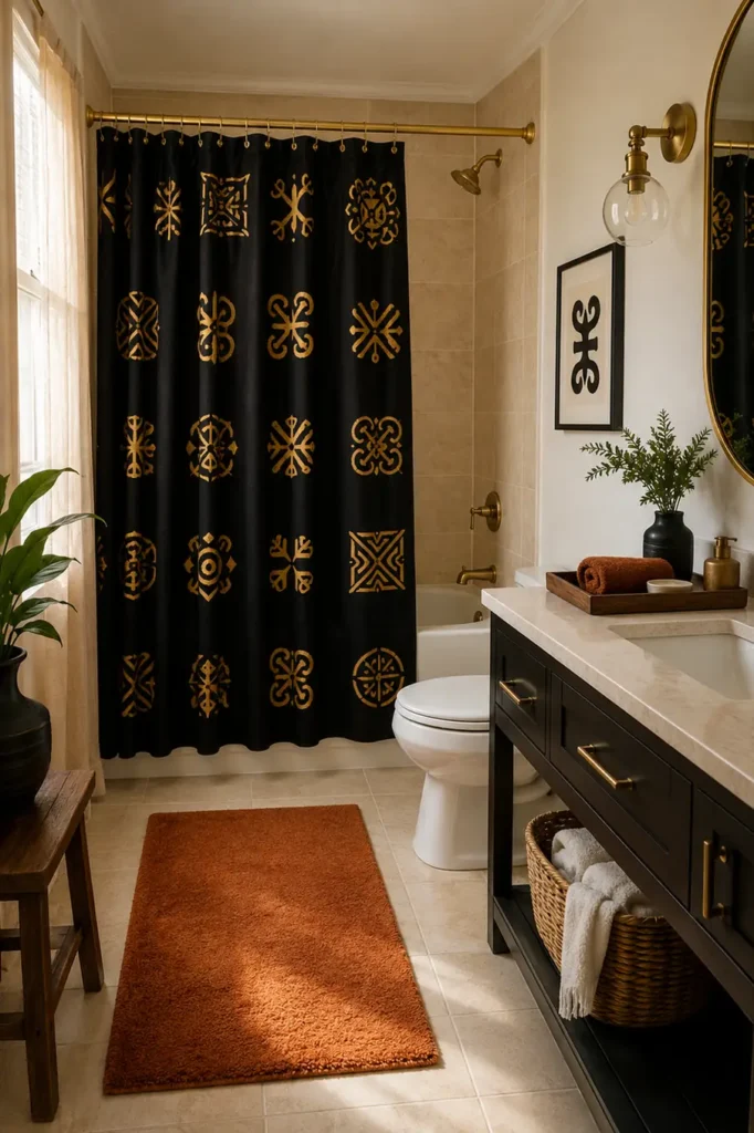 Adinkra Symbol Print Curtain