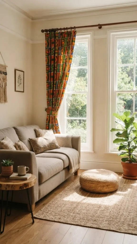 Ankara Print Curtains Frame Windows
