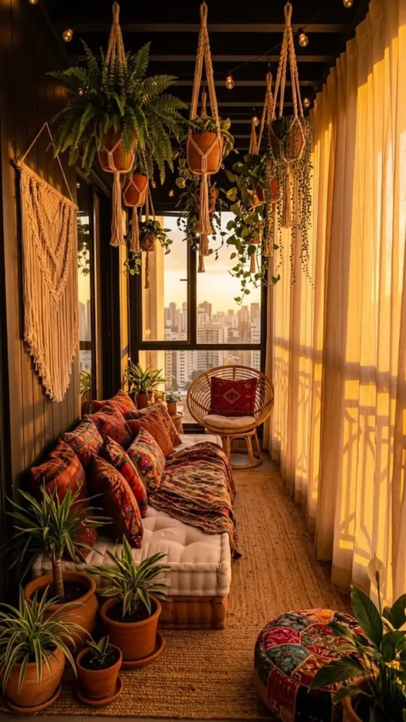 Balcony Turned Boho Nook