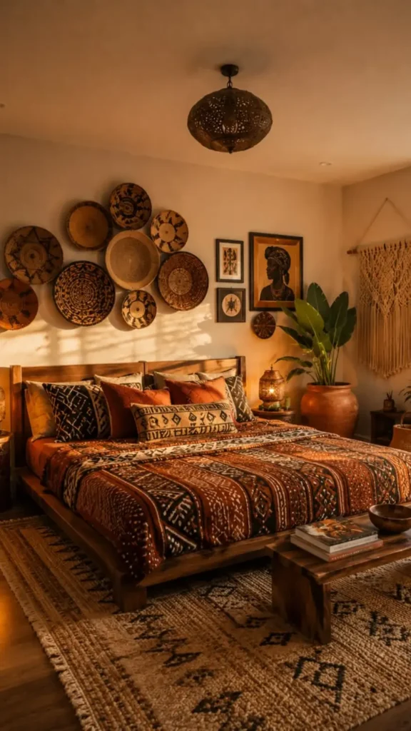 Basket Cluster Above Carved Bed
