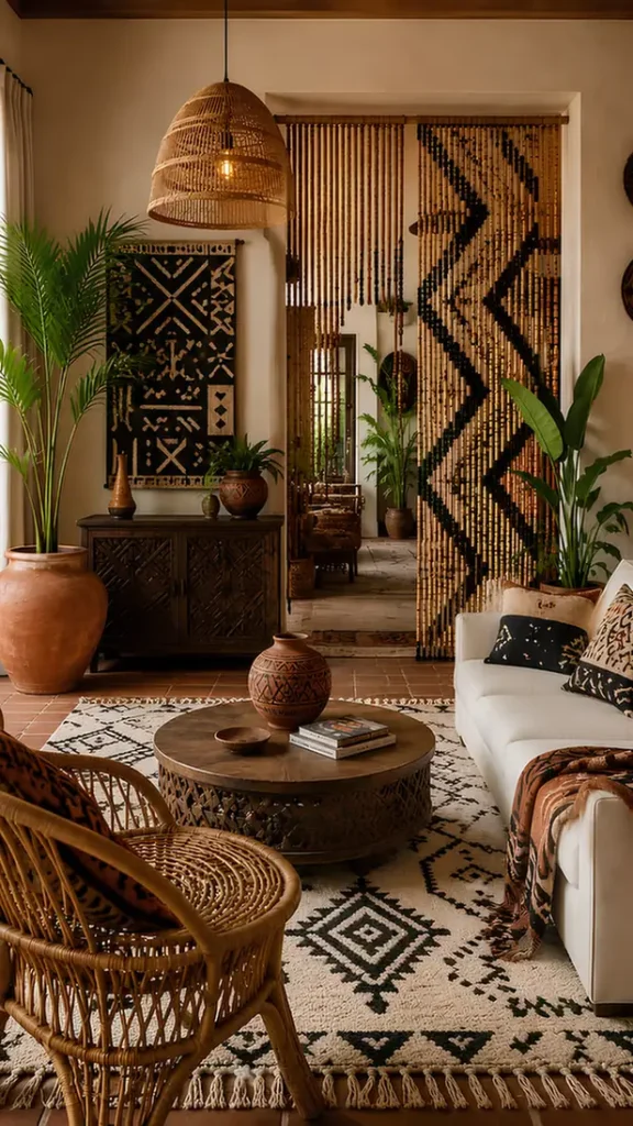 Beaded Curtains as a Room Divider
