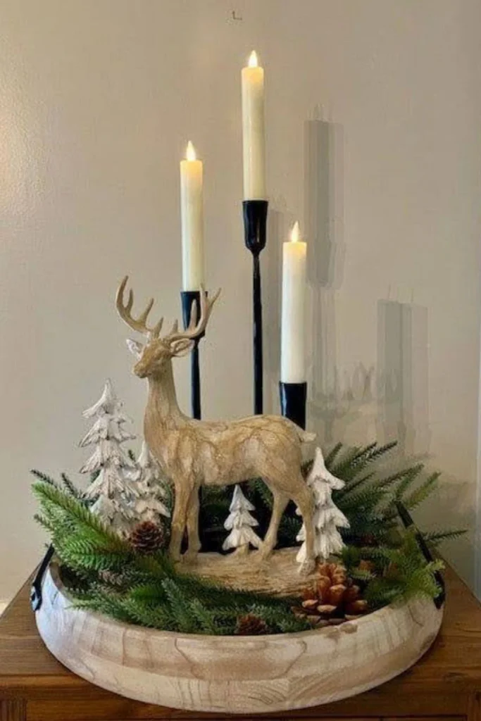 Black Tapers Behind A Stag