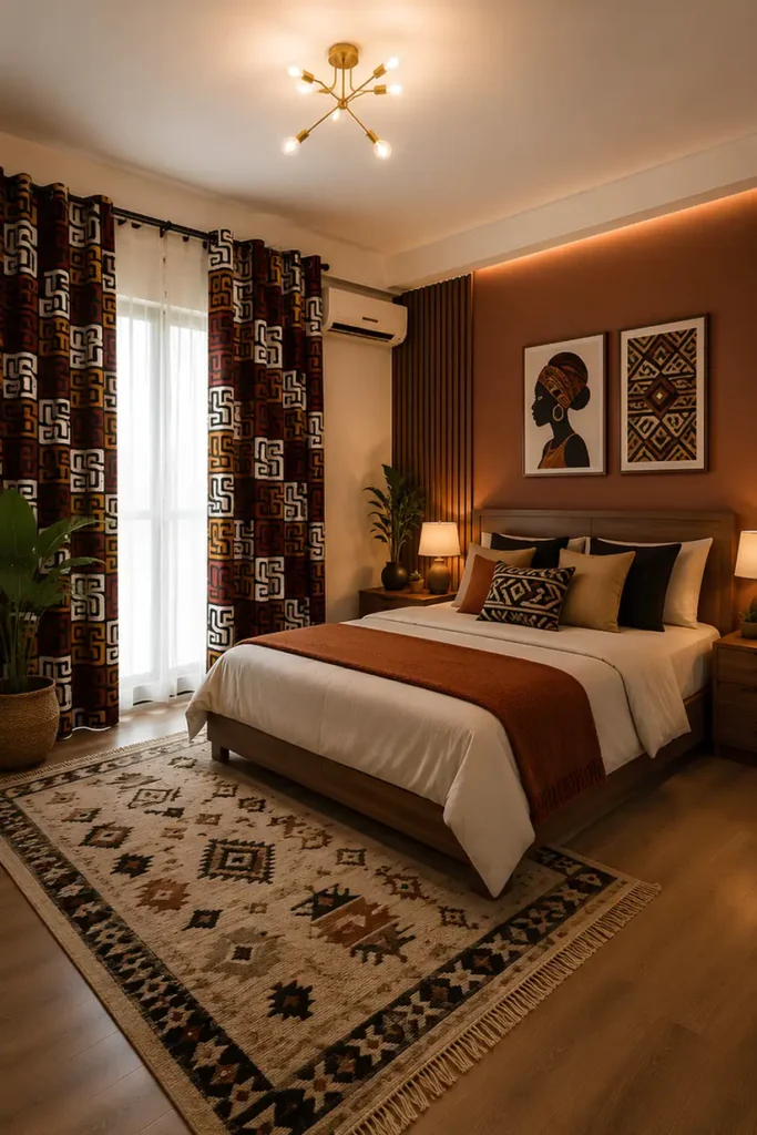 Bold Print Curtains Anchor Bedroom