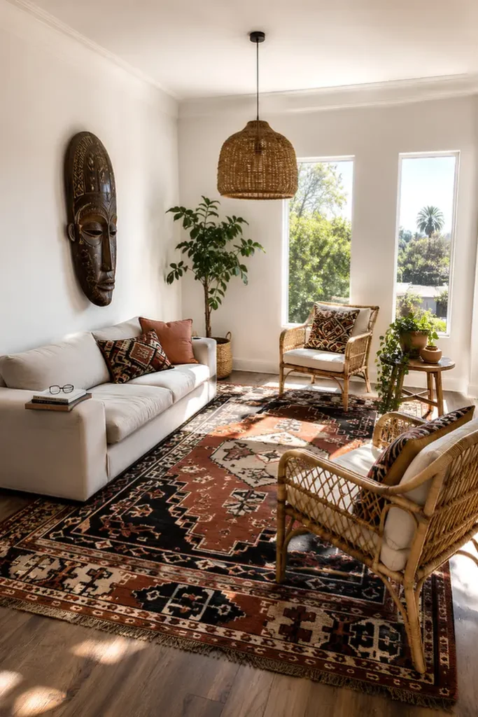 Bright Walls, Bold Statement Rug