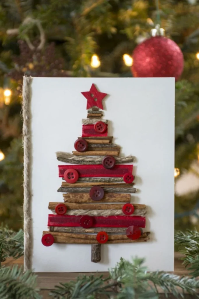 Button Branch Tree Card