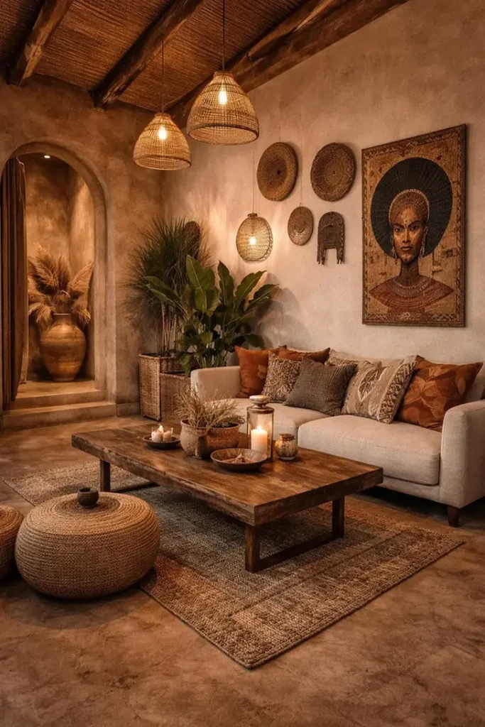 Candlelit Room Under Exposed Beams