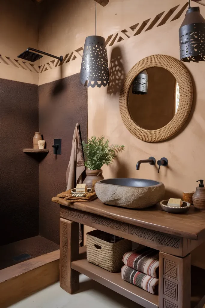 Carved Vanity, Stone Vessel Sink
