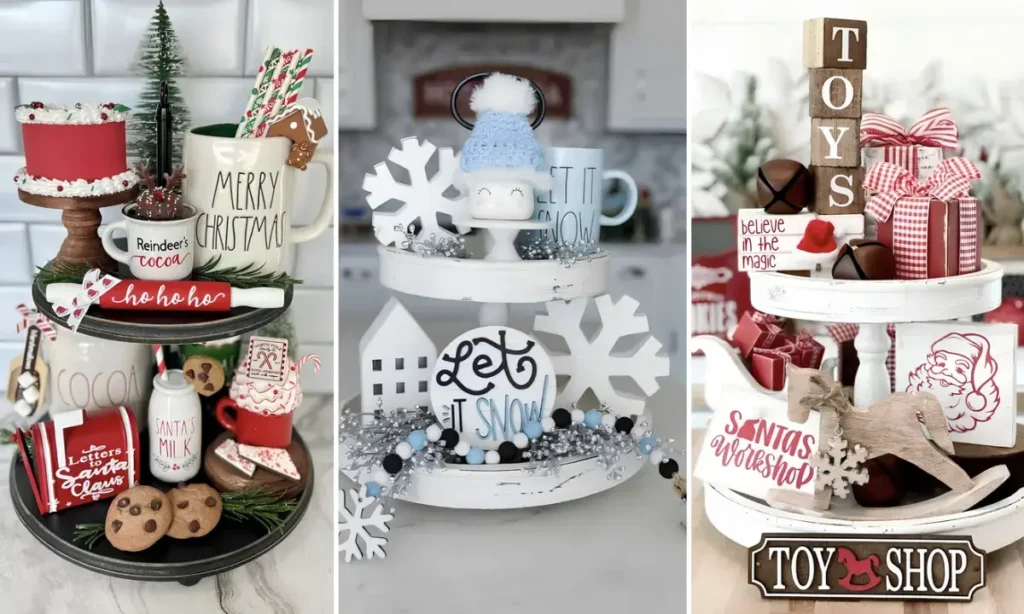 Christmas Tiered Tray Decor Ideas