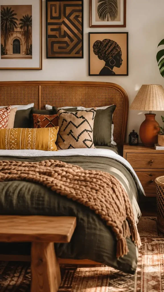 Chunky Knit Throw Over Olive