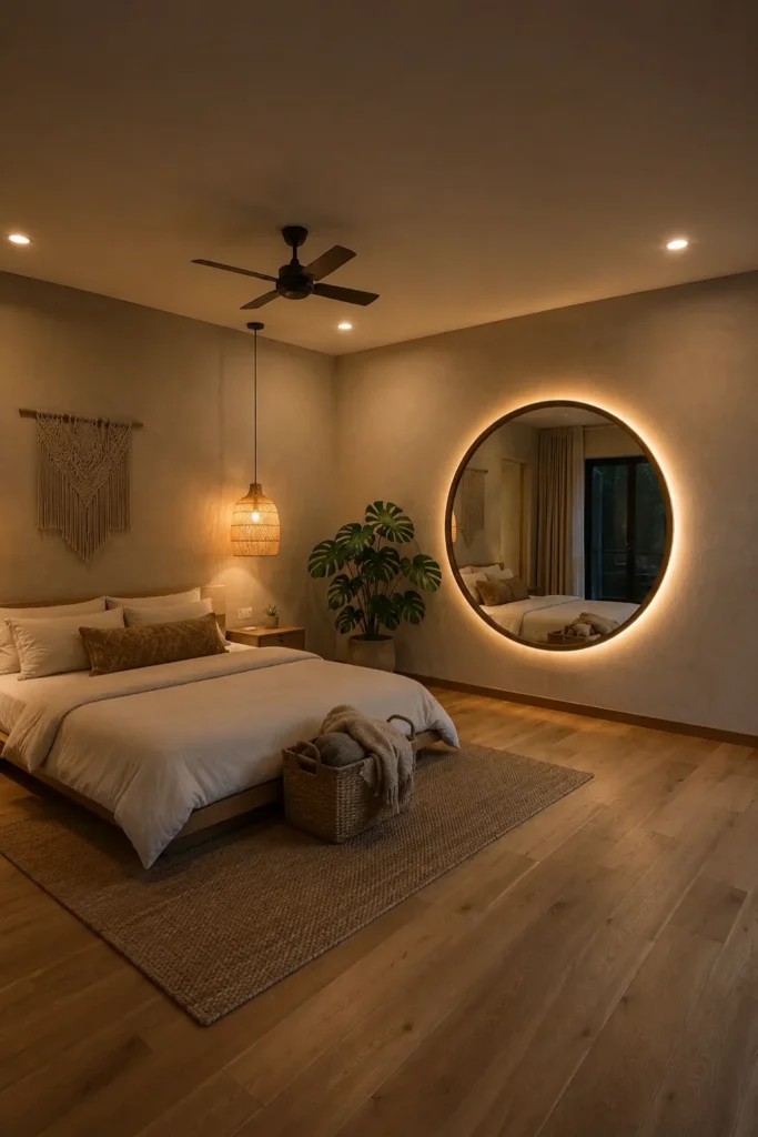 Circular Backlit Wall Mirror